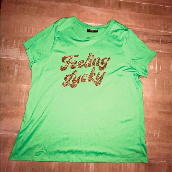 LANE BRYANT Feeling Lucky Graphic Tee - 18/20 Bright Green - Picture 10 of 12
